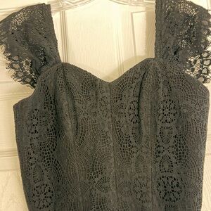 Elegant Lace Dress with Cap Sleeves